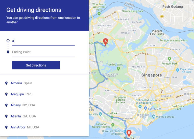 Google Maps Clone Driving Directions Learn JavaScript