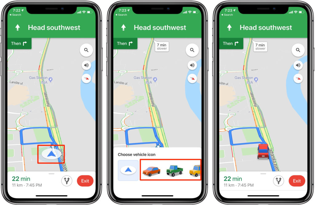 Google Maps How To Swap Out Driving Navigation Arrow For 