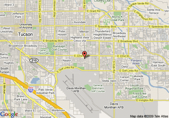 Map Of Days Inn Suites Tucson Az Tucson