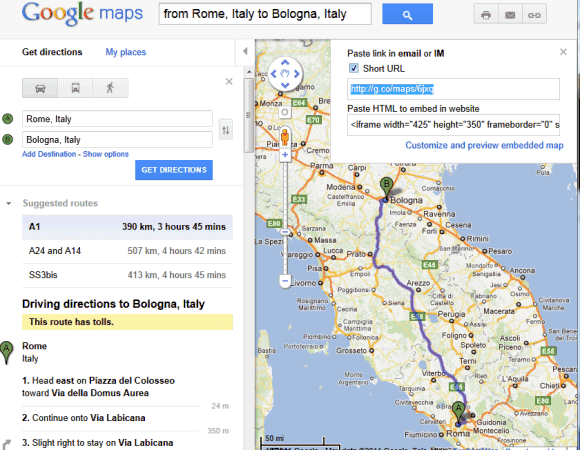 Short URLs Back In Google Maps