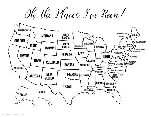 13 Free Printable USA Travel Maps For Your Bullet Journal