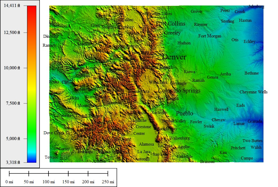 27 Elevation Map Of Colorado Maps Database Source