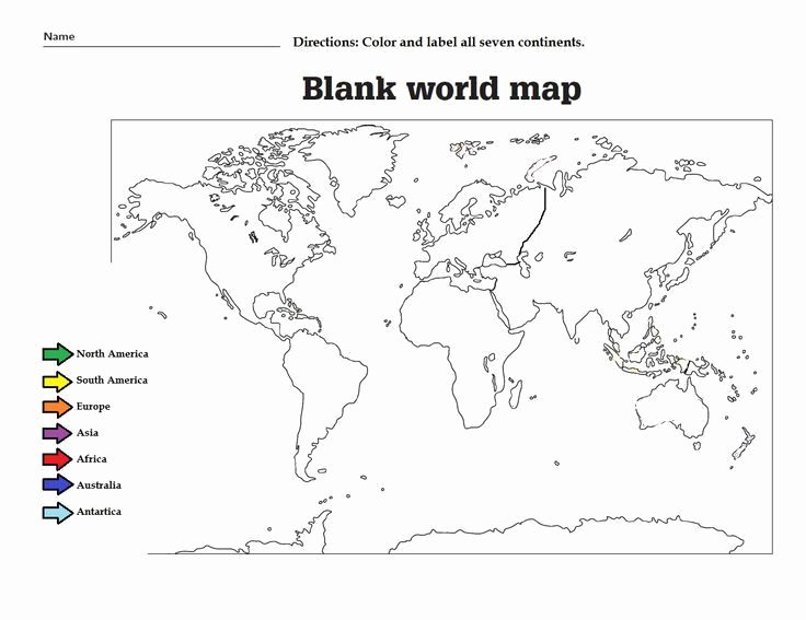 7 Continents Worksheet For Kindergarten World Map 