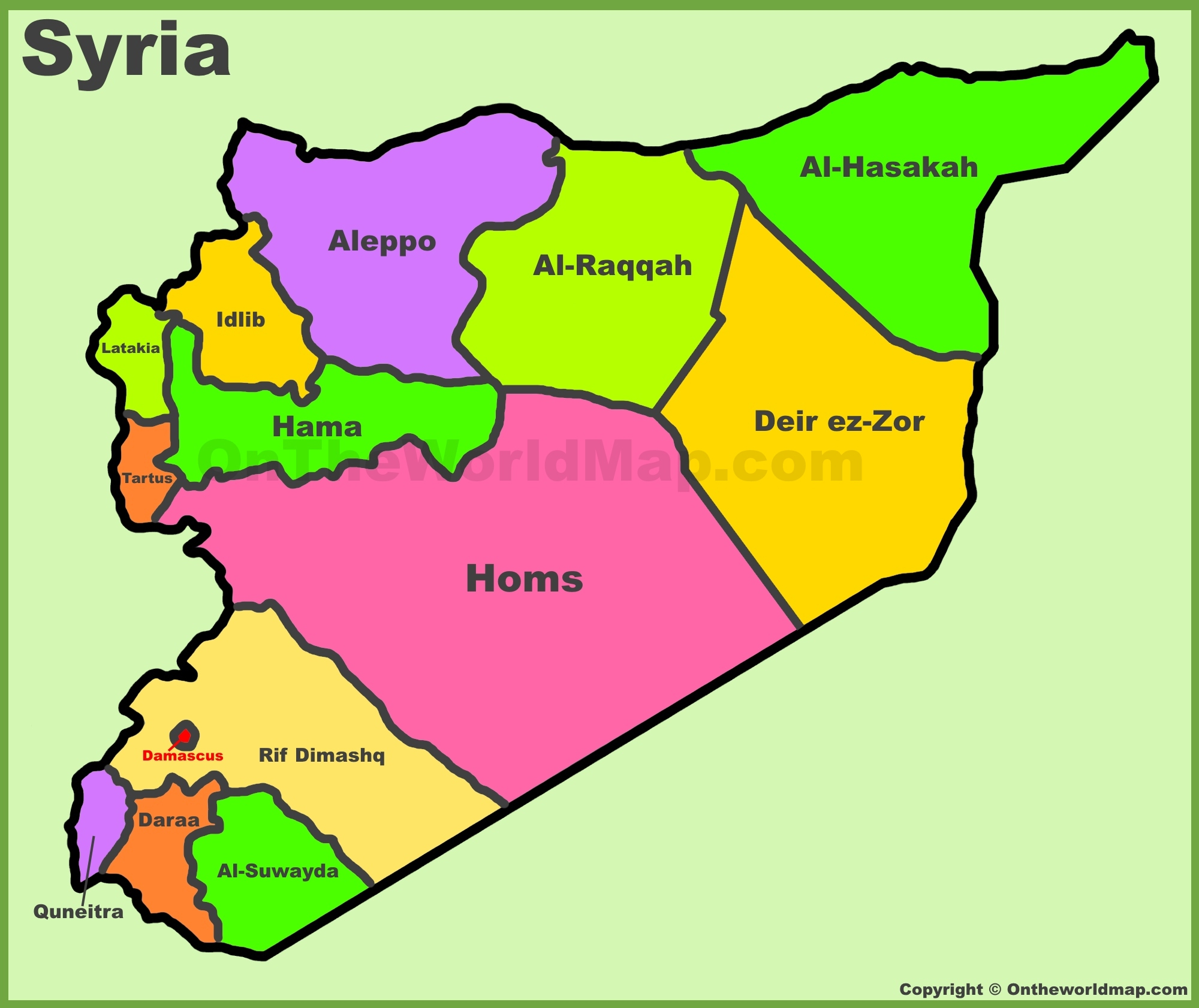 Administrative Divisions Map Of Syria Administrative Divisions Map Of Syria