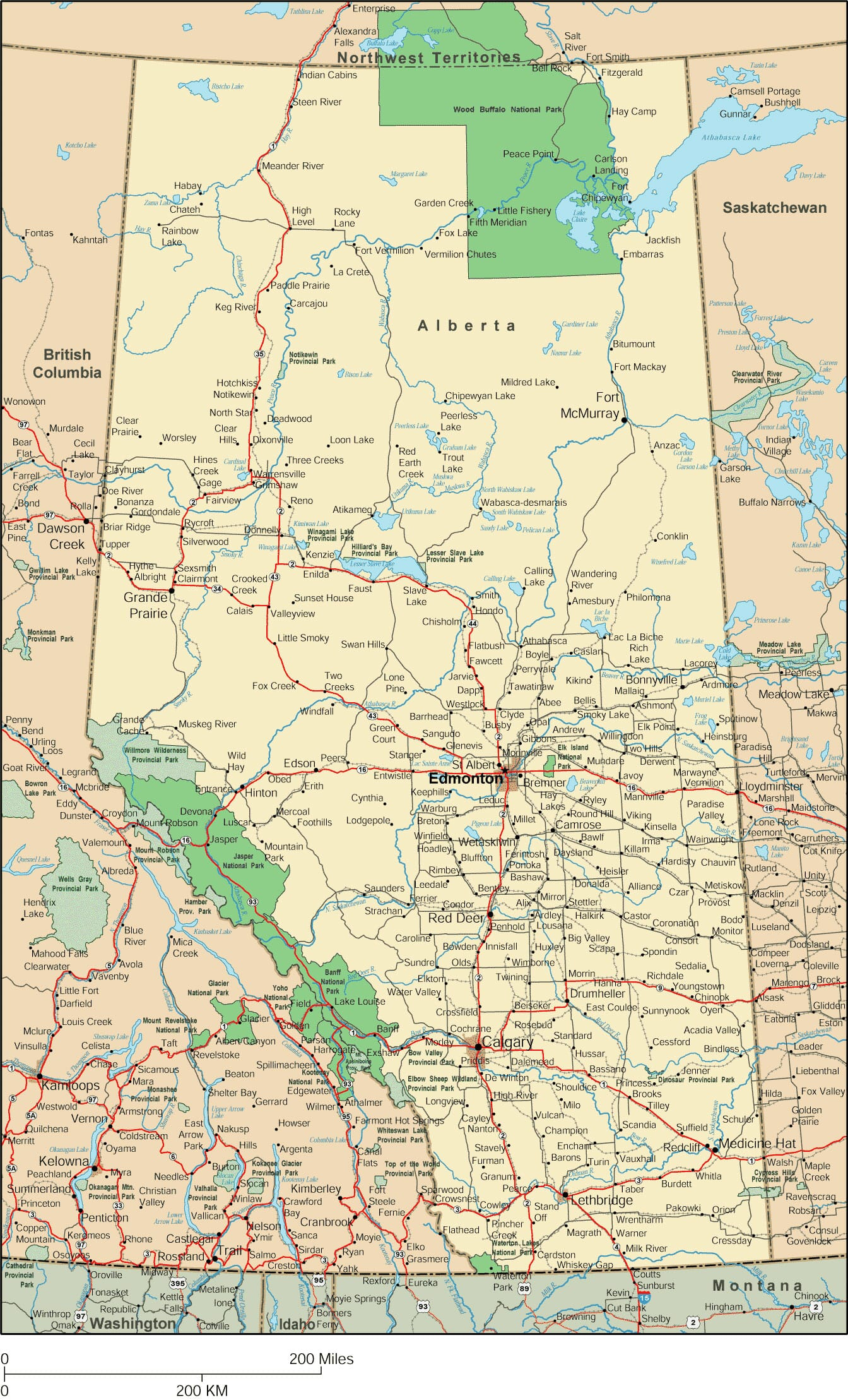 Alberta Map Detailed Map Of Alberta Canada