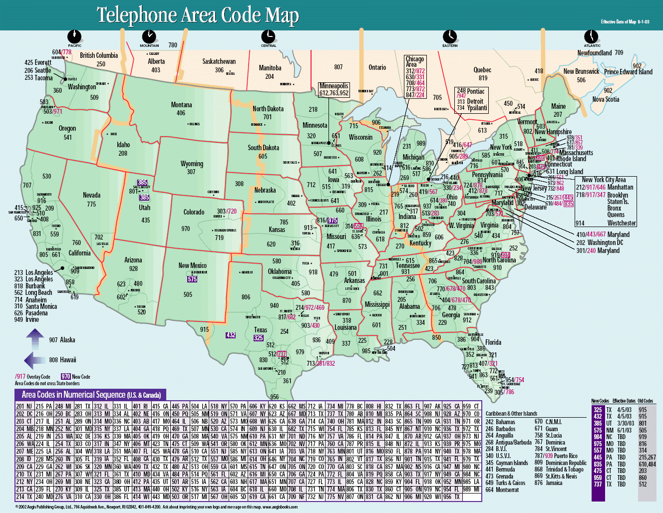 Area Codes Map