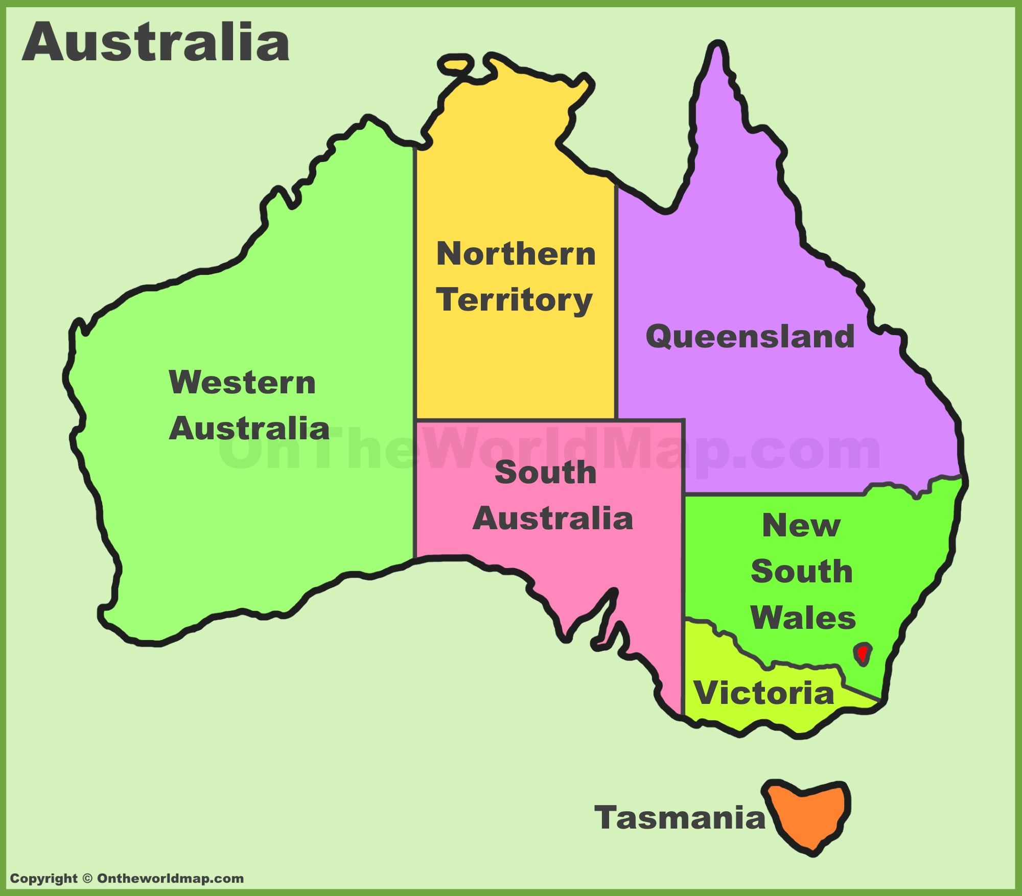 Australia States And Territories Map List Of Australia Australia States And Territories Map List Of Australia