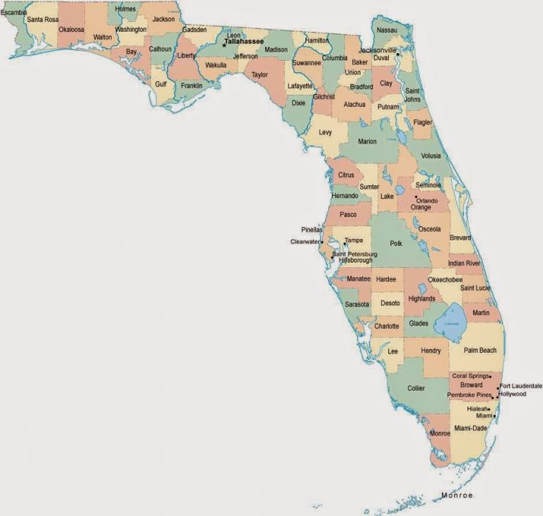 Best Printable Map Of Florida Derrick Website