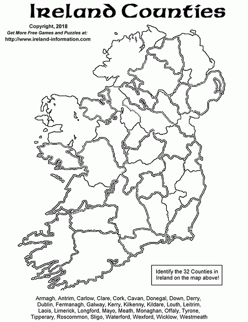 Blank Map Ireland Counties Blank Map Counties Of Ireland 