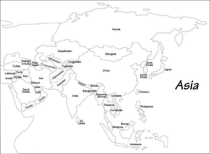 Blank Map Of Asia Printable Outline Map Of Asia