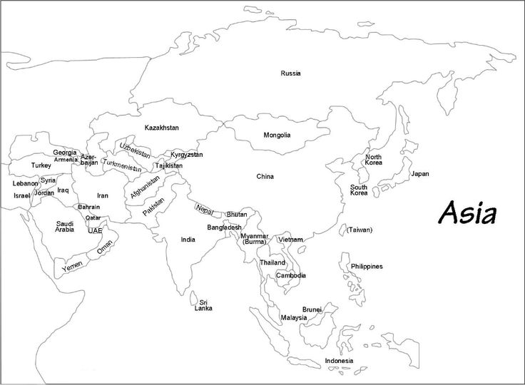 Blank Map Of Asia Printable Outline Map Of Asia 