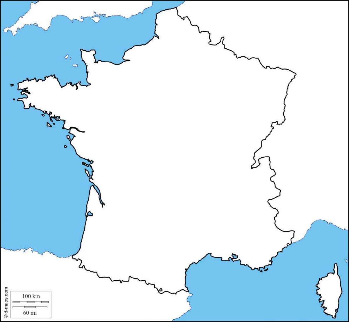 Blank Map Of France Physical Map Of France Blank 