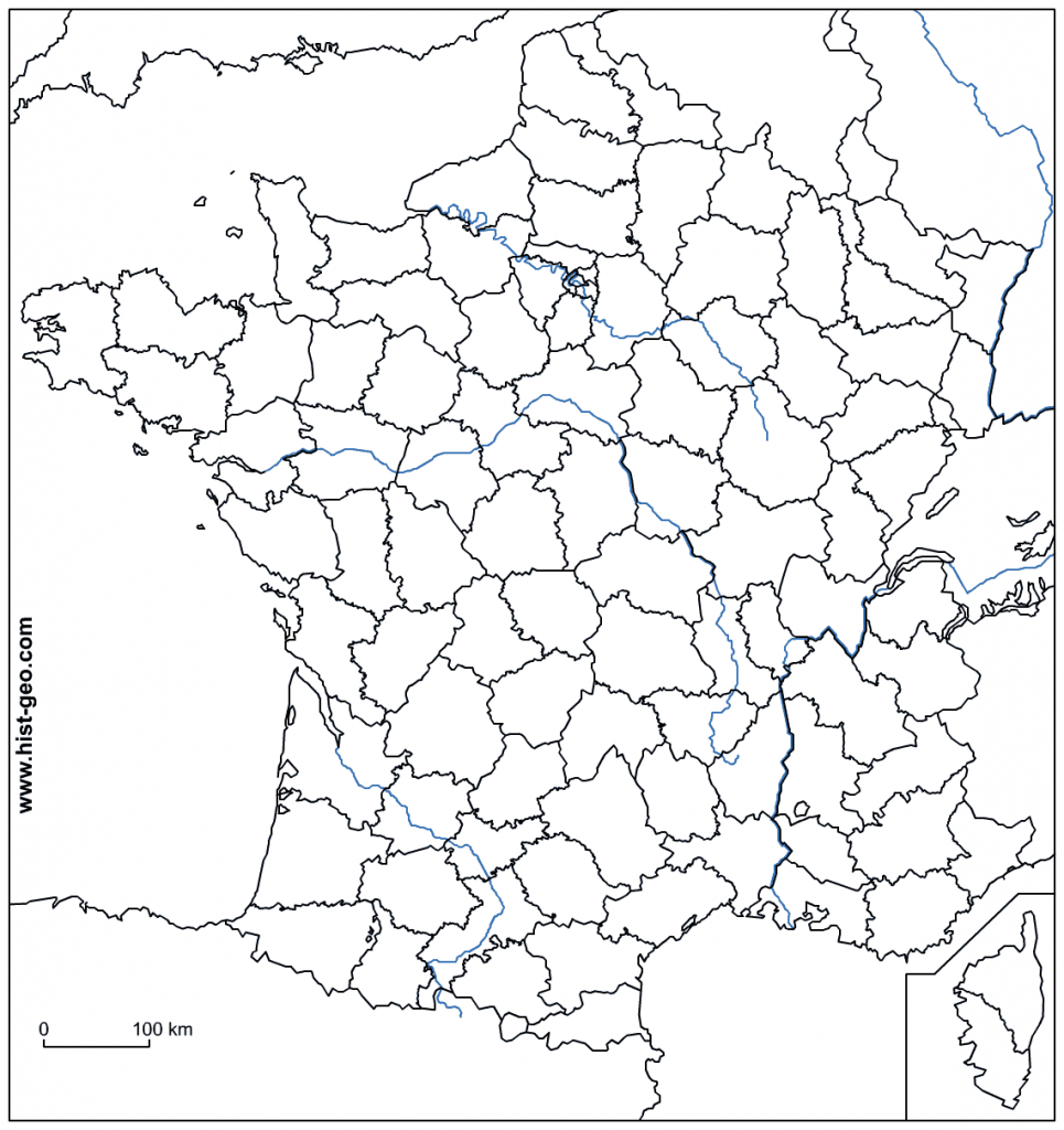 Blank Outline Maps Of France With Regard To Map Of France 
