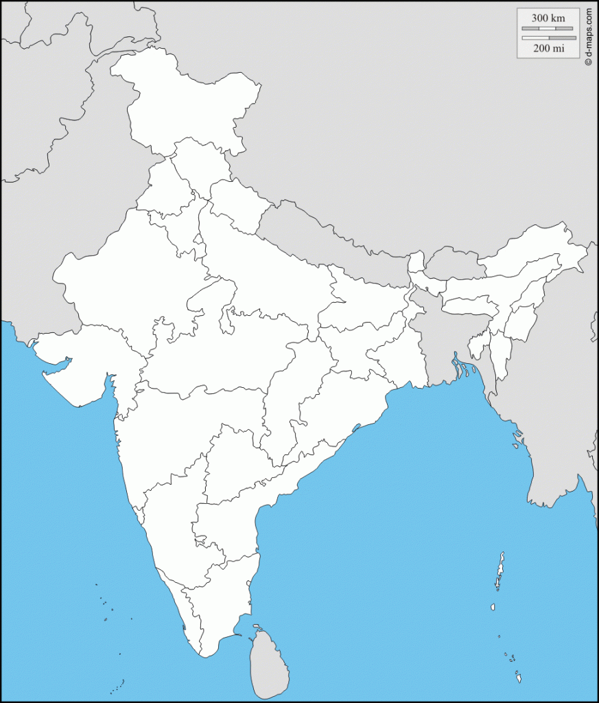 Blank Political Map Of India Printable Printable Maps