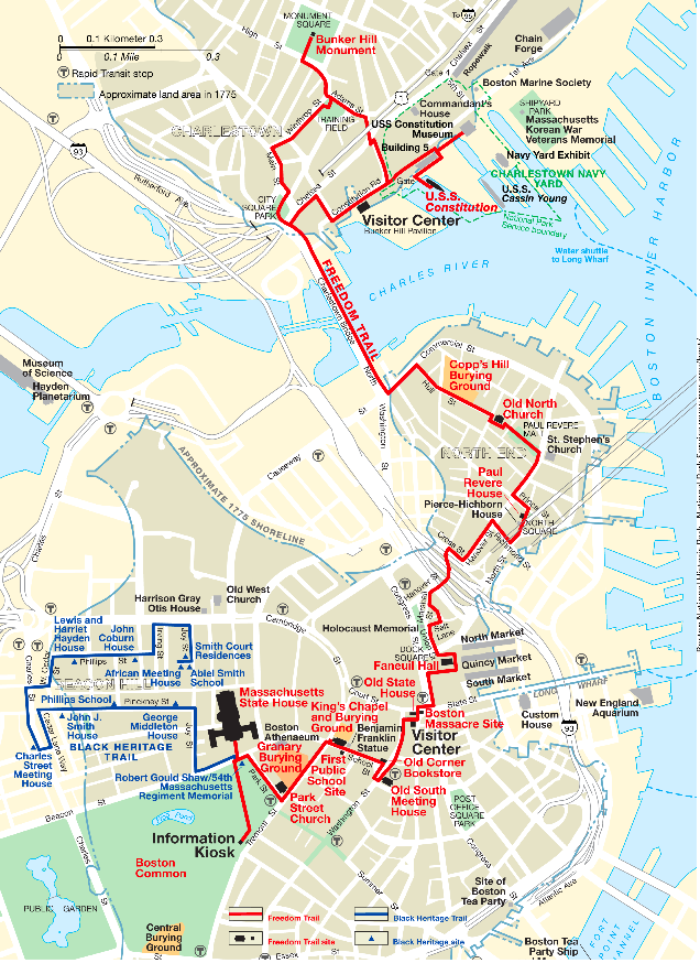 Boston Freedom Trail Map Train Maps