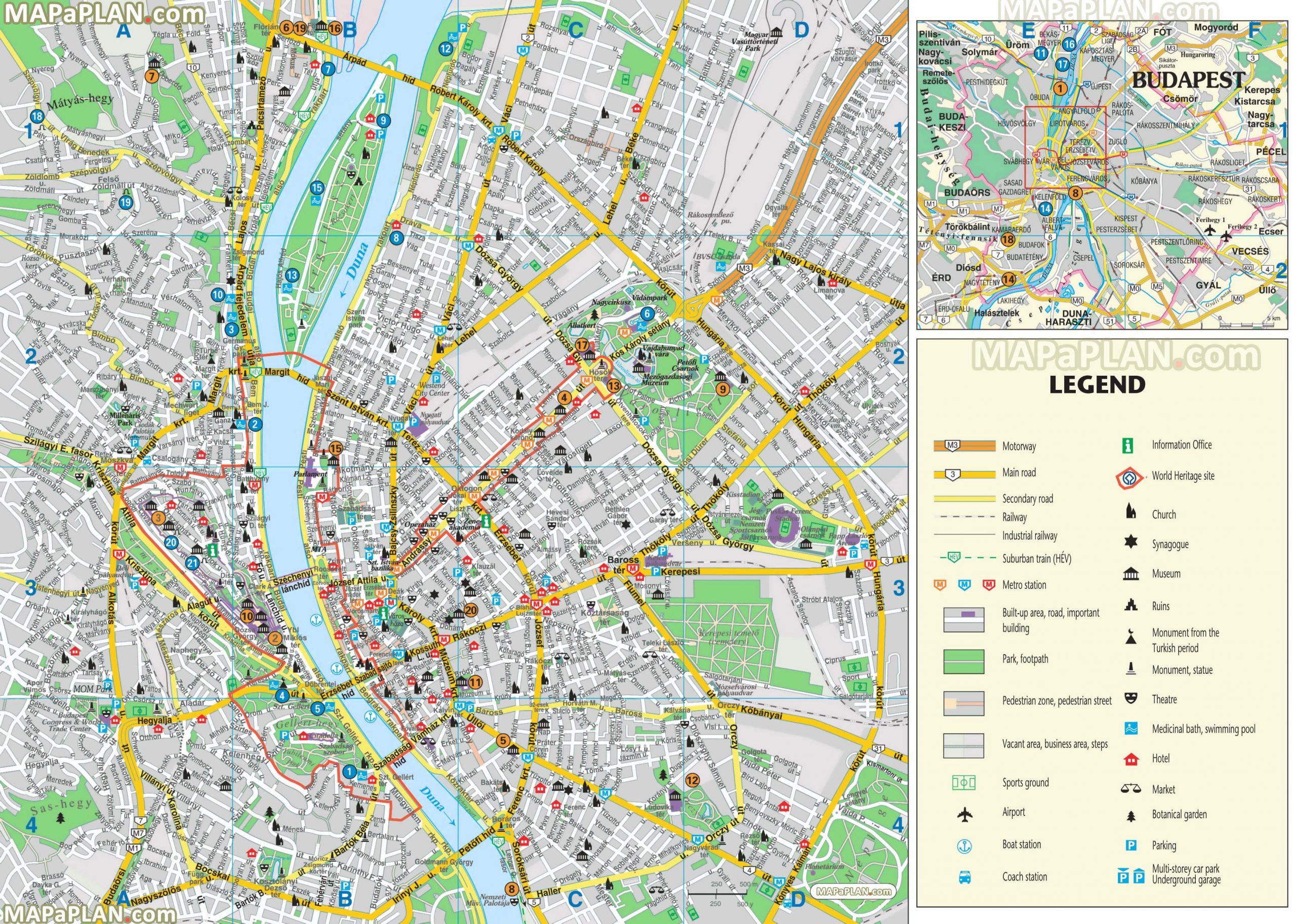 Budapest Maps Top Tourist Attractions Free Printable 