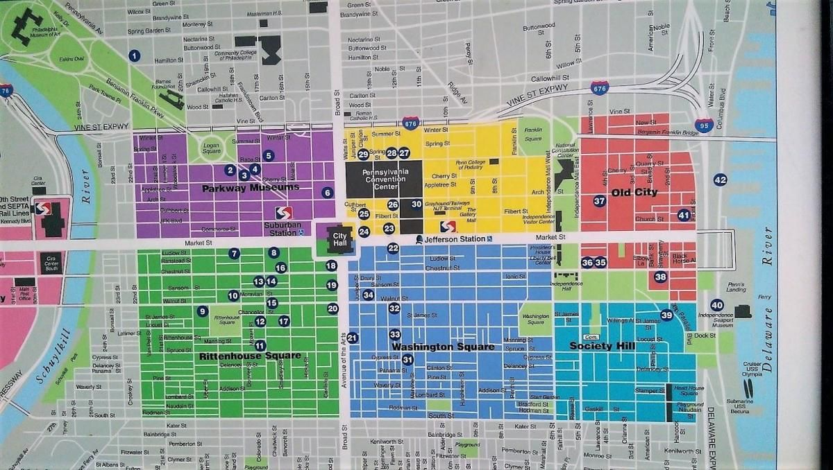 Center City Philadelphia Map Map Of Center City 