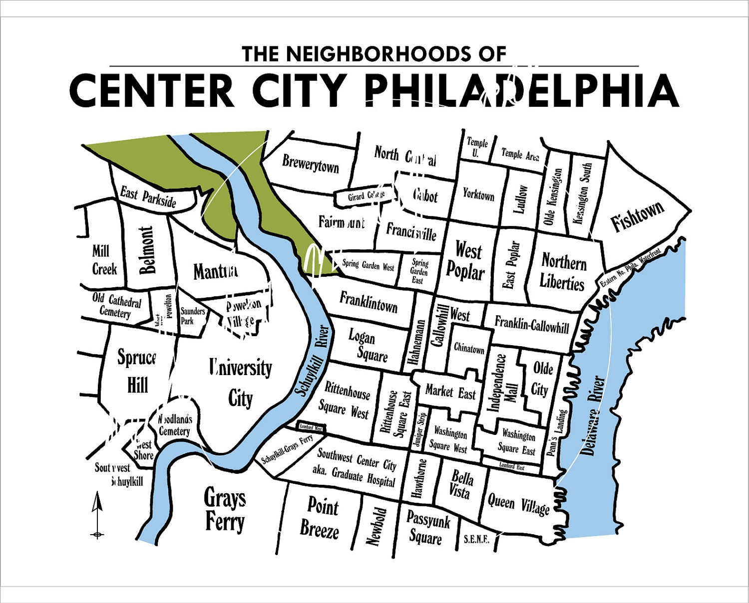 Center City Philadelphia Neighborhoods Map Center City Philadelphia Neighborhoods Map