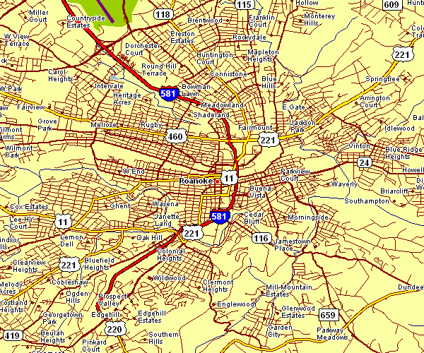 City Map Of Roanoke City Map Of Roanoke