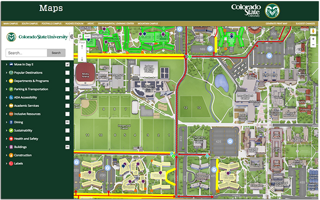 Colorado State Campus Map World Map Gray