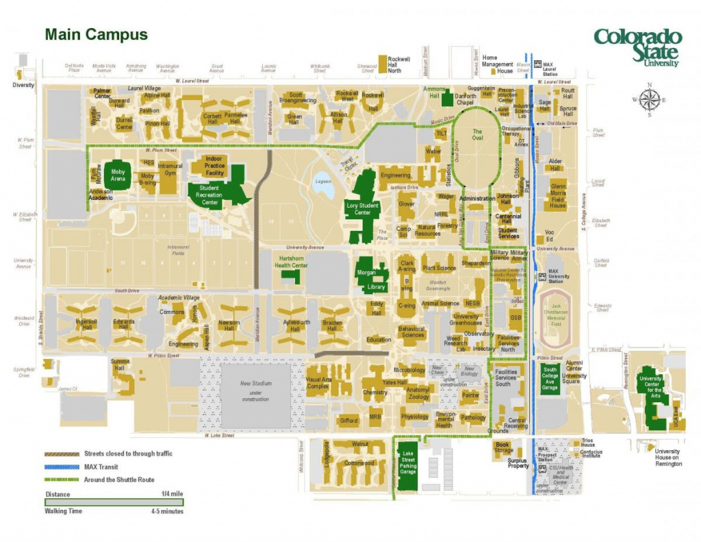 Colorado State University Campus Map Printable Map