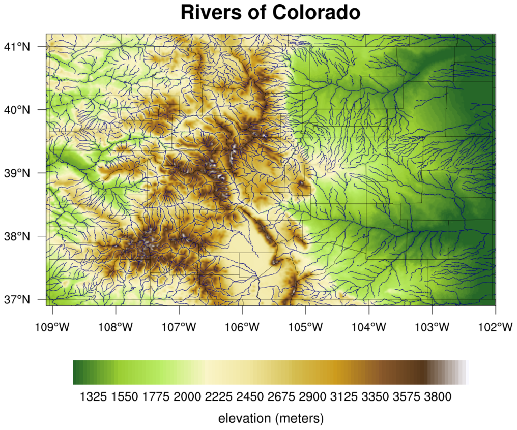 Colorado Topographic Map With Elevations World Map Gray