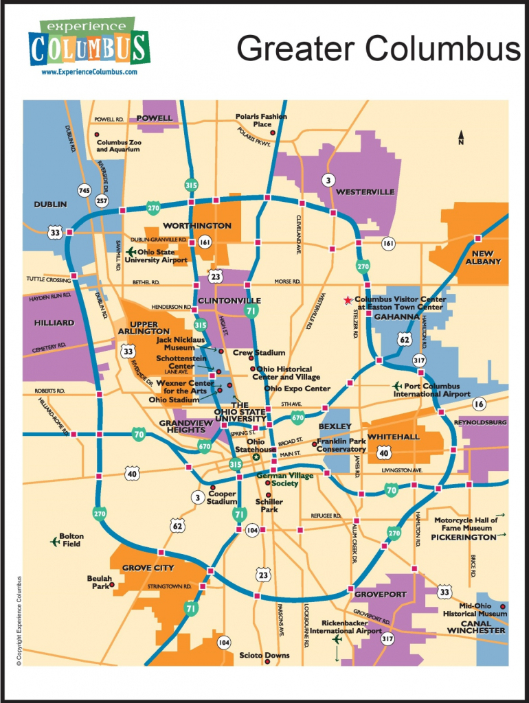 Columbus Street Map Street Map Of Columbus Ohio Ohio 