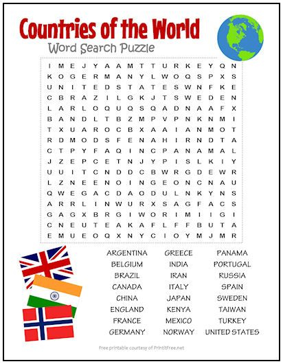 Countries Of The World Word Search Puzzle Word Puzzles 