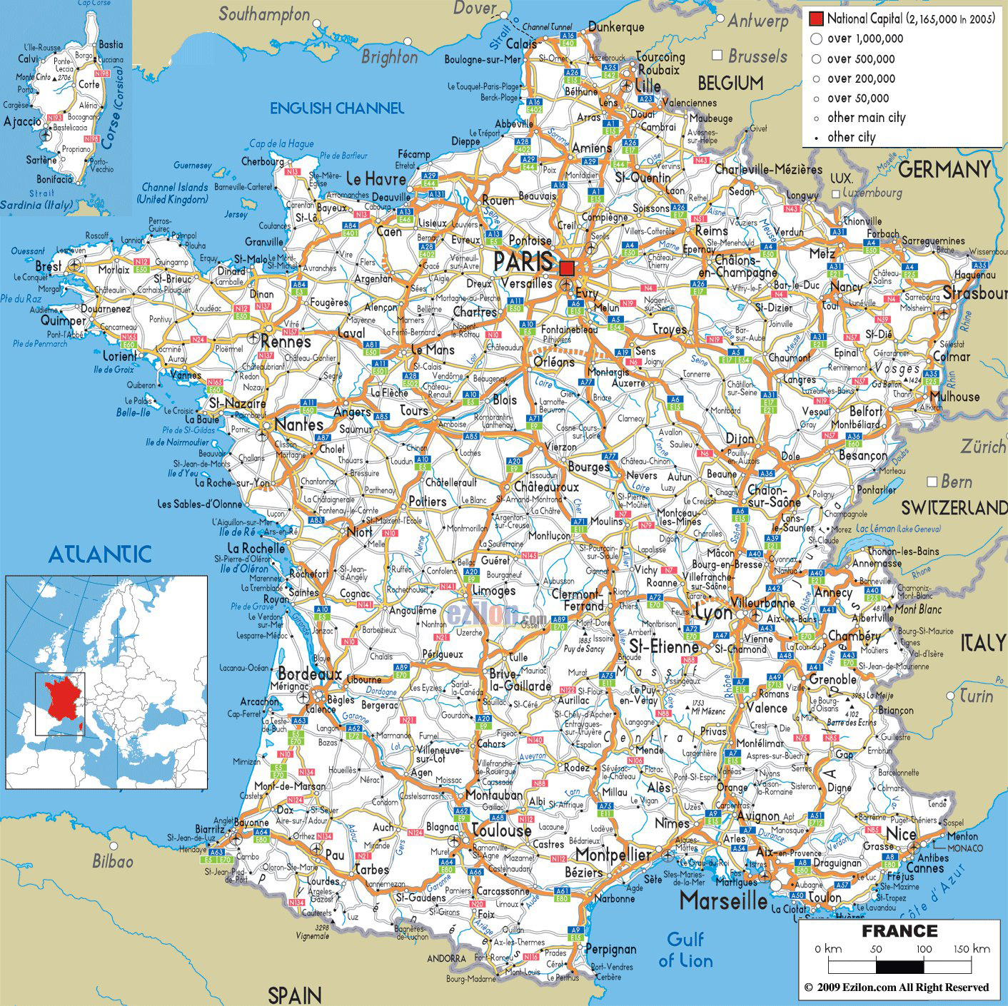 DETAILED MAP OF FRANCE Recana Masana