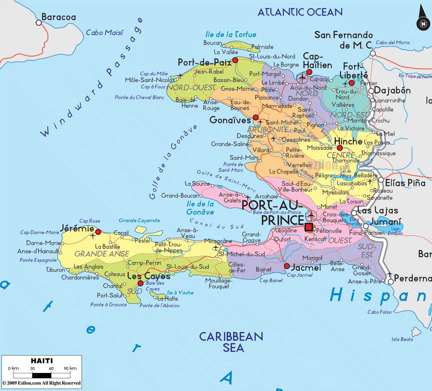 Detailed Political Map Of Haiti Ezilon Maps Detailed Political Map Of Haiti Ezilon Maps