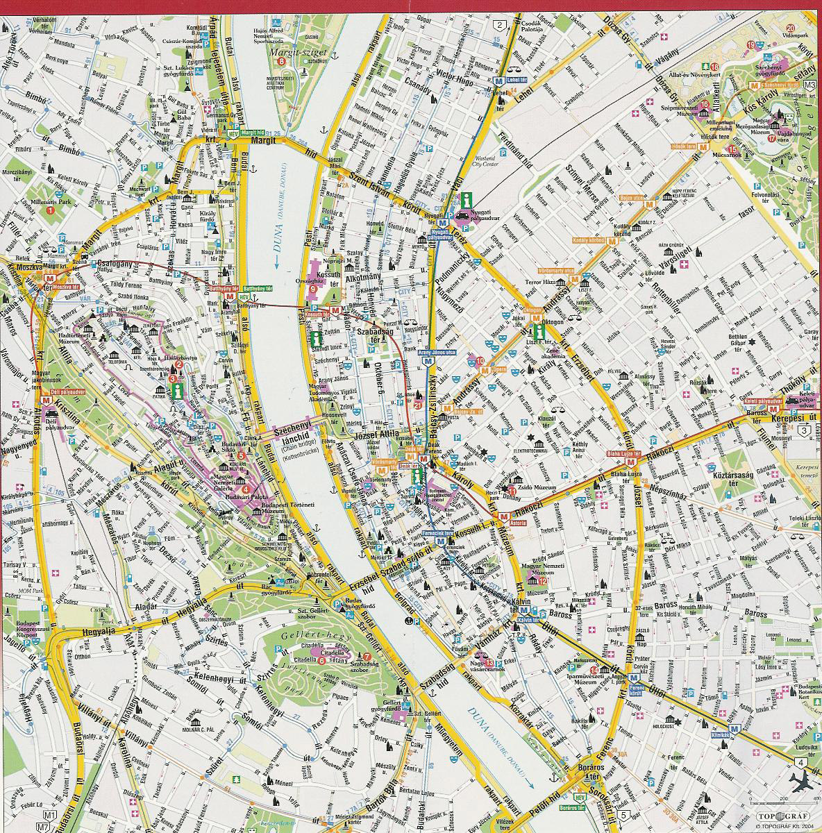 Detailed Street Map Of Budapest City Center Budapest City 