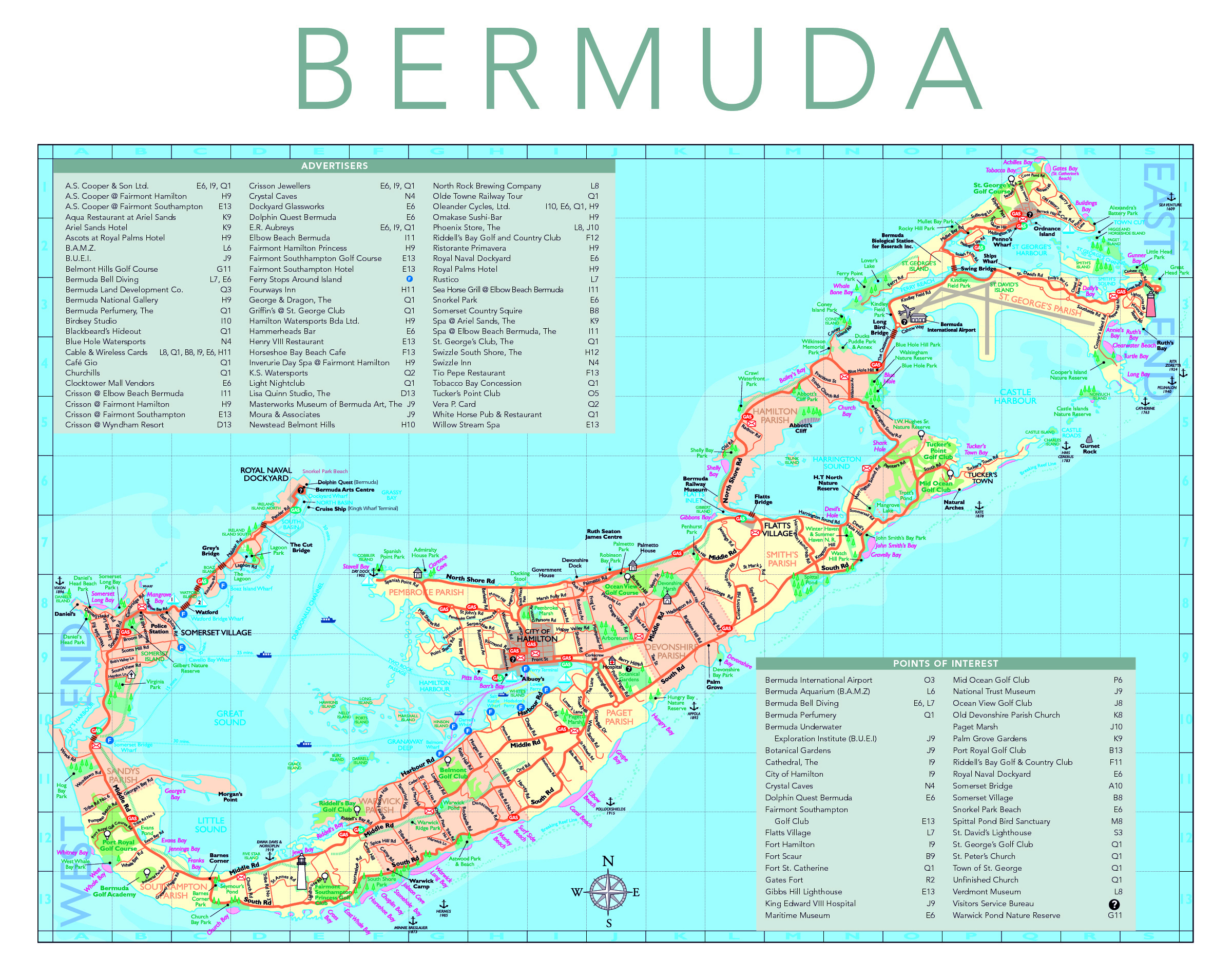 Detailed Tourist Map Of Bermuda Bermuda Detailed Tourist 