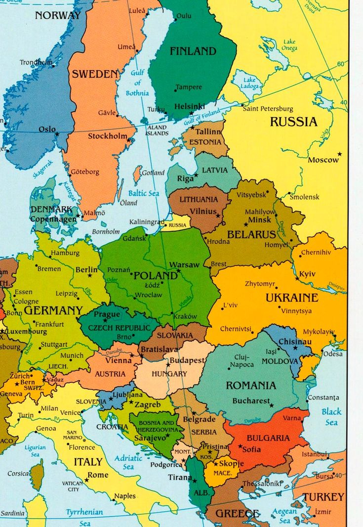 Digital Political Colorful Map Of Europe Printable Digital Political Colorful Map Of Europe Printable