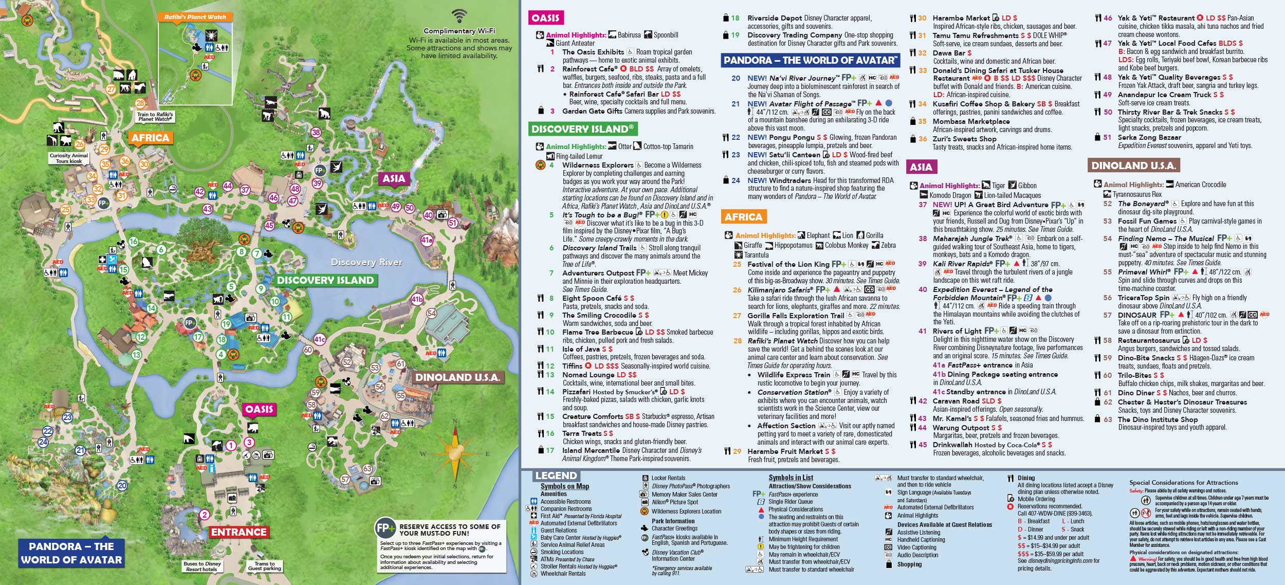 Disney s Animal Kingdom Map Walt Disney World WDW Kingdom