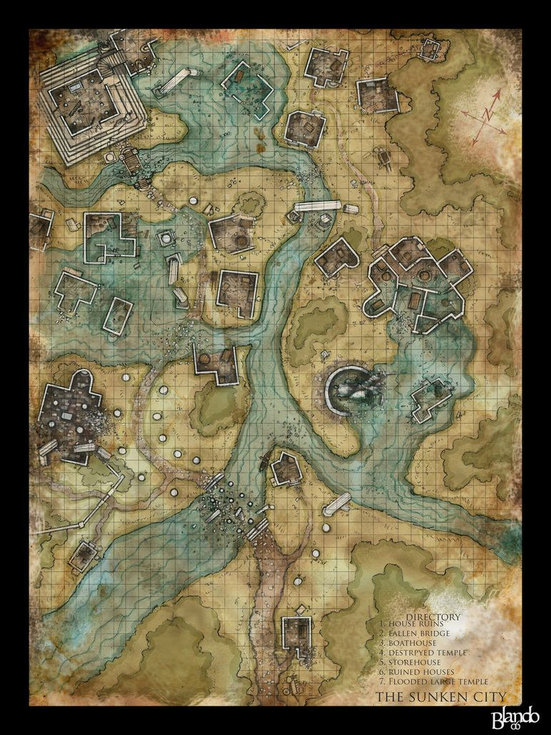 Dnd Map The Sunken City By Stormcrow135 On DeviantART 