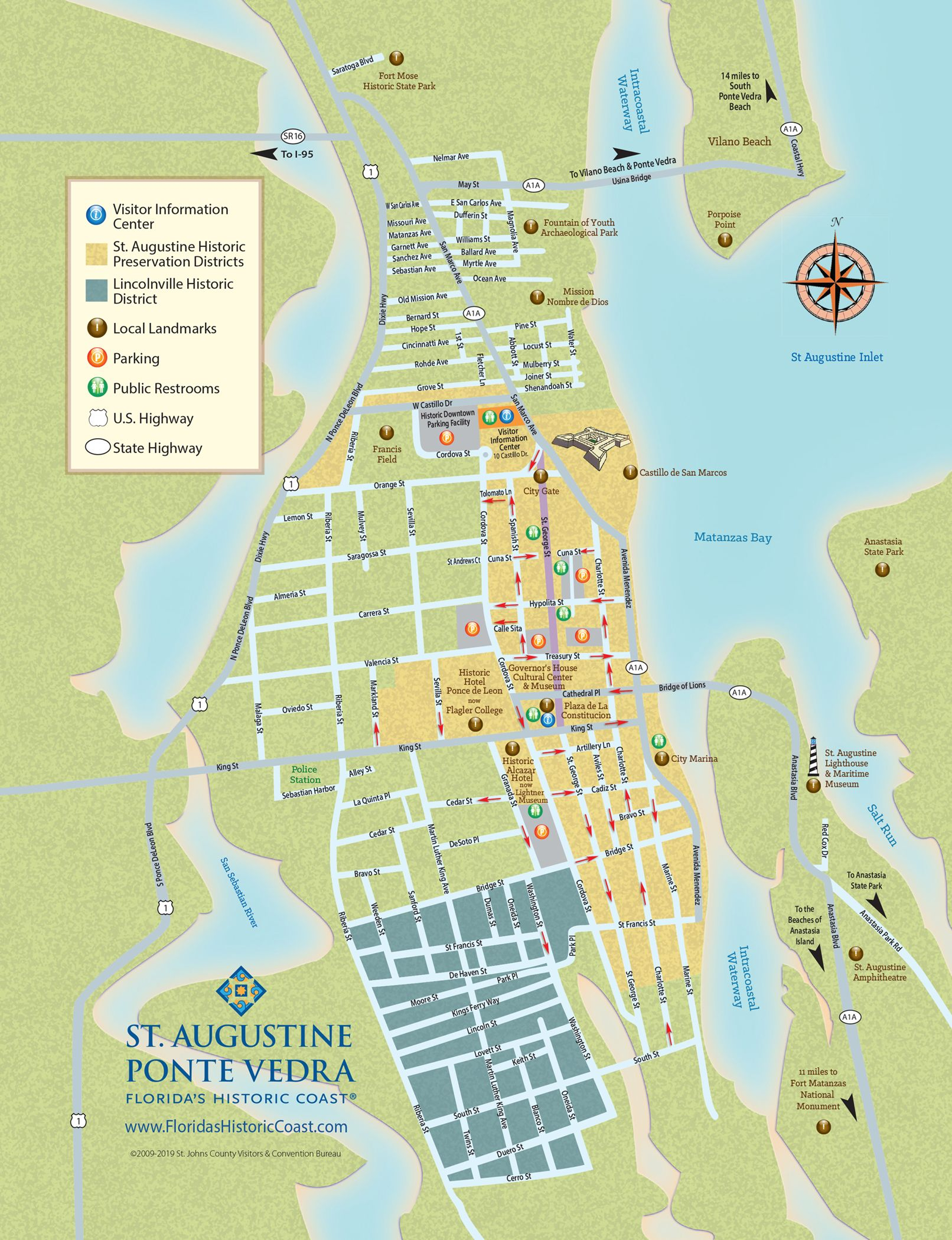 Downtown St Augustine Florida Vacation Map Of Florida 