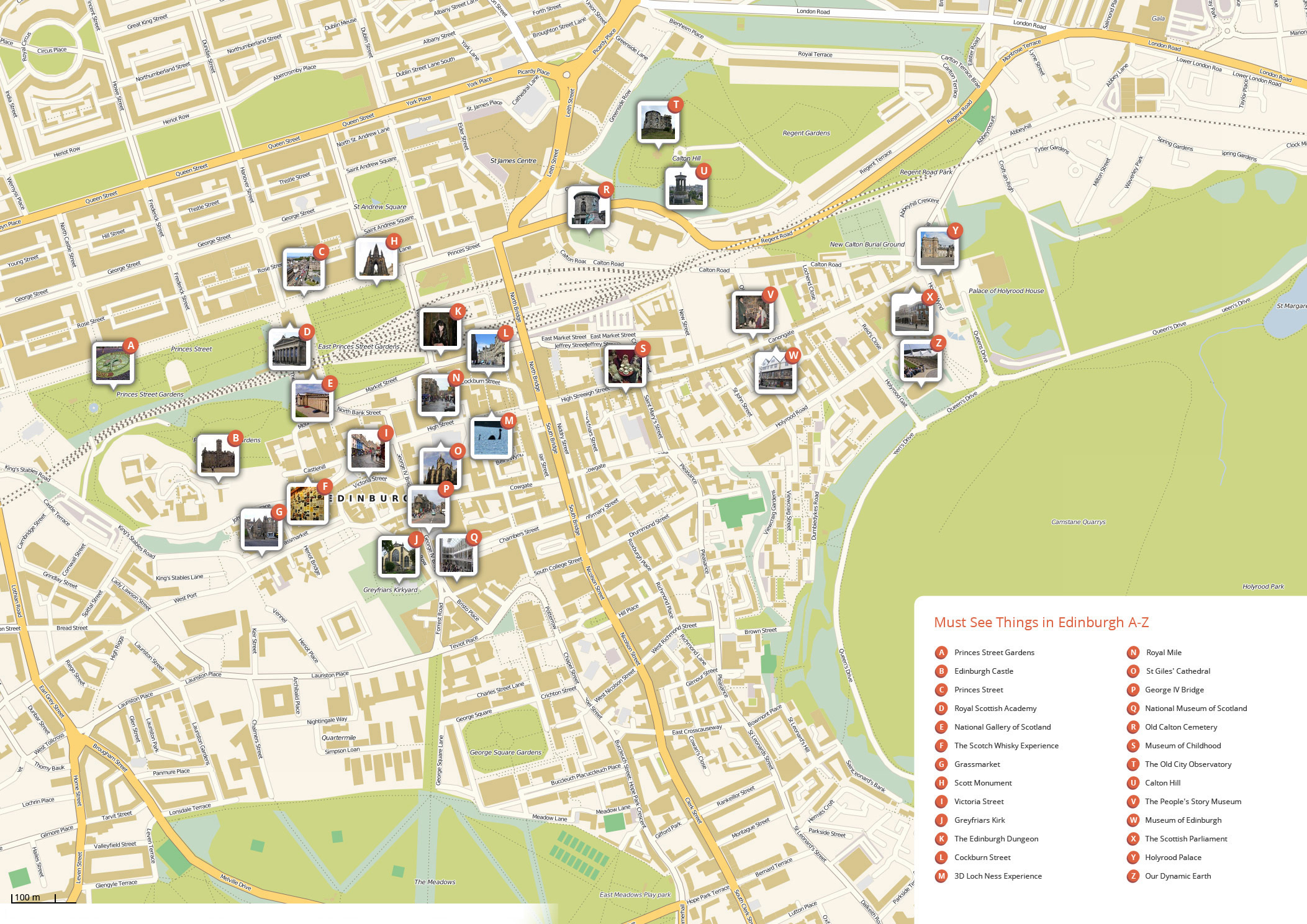 Edinburgh Attractions Map PDF FREE Printable Tourist Map 