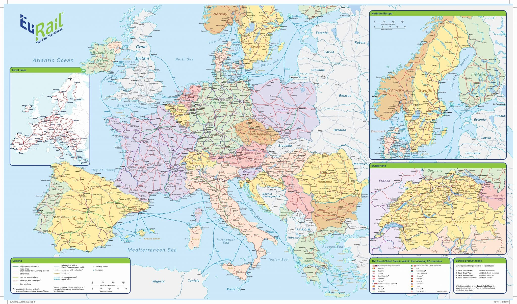 Eurail Map Map Of Europe Europe Map