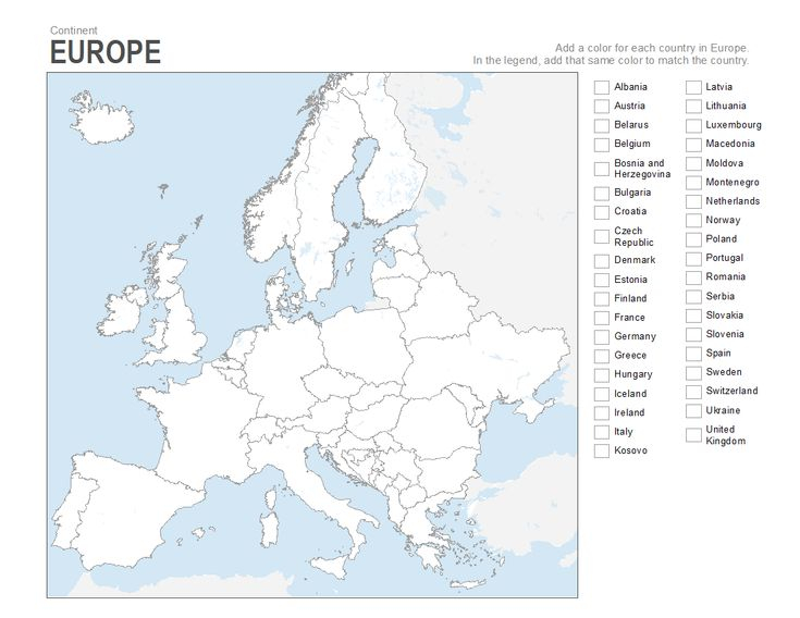 Europe Coloring Printable Blank Map Europe Map Printable 
