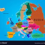 Europe Map With Country Names Royalty Free Vector Image