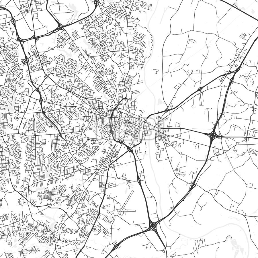 Fayetteville North Carolina Area Map Light 