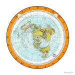 Flat Earth Map Azimuthal Equidistant Projection Map