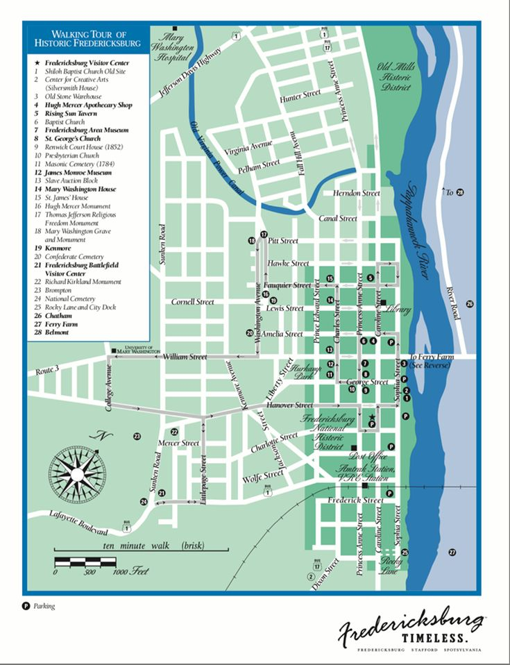 Fredericksburg Virginia Downtown Fredericksburg Map 