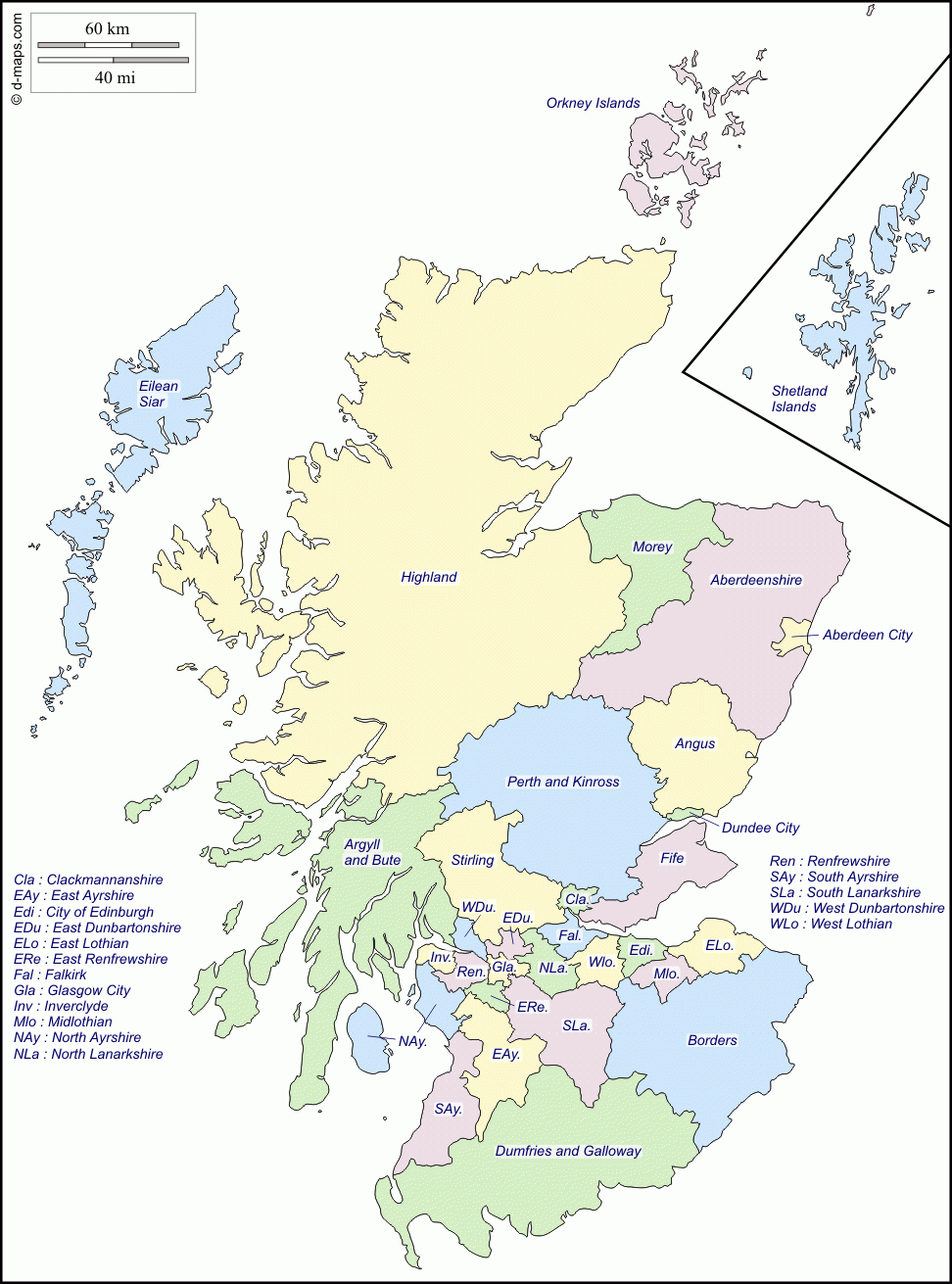 Free Map Of Scotland NEO Coloring