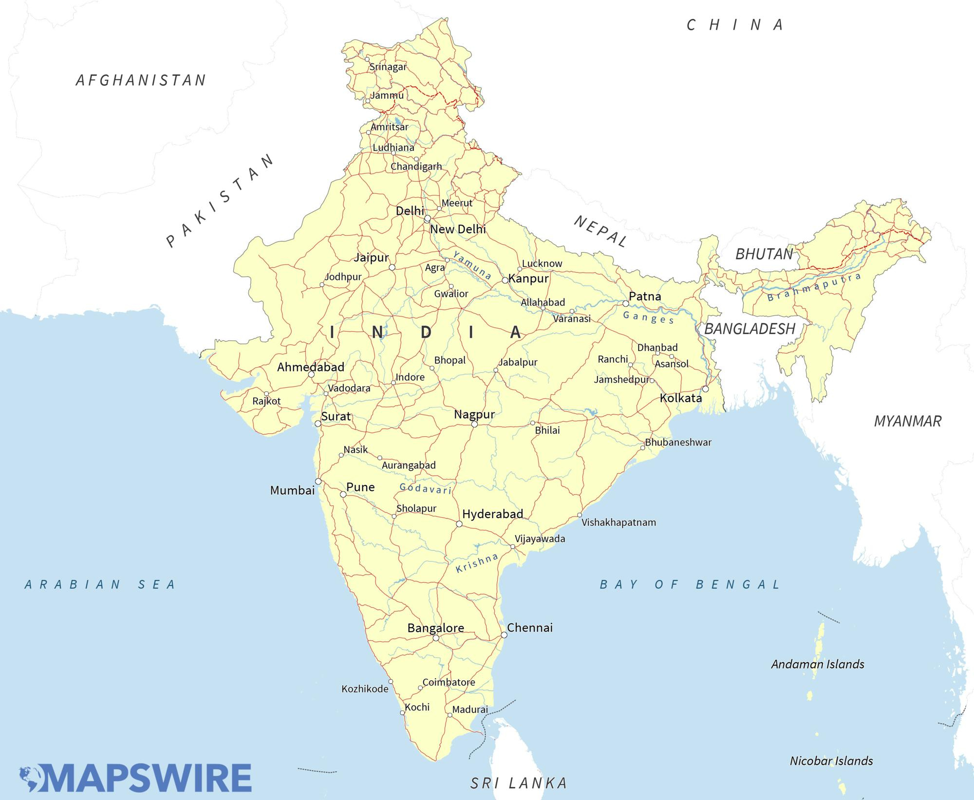 Free Maps Of India Mapswire