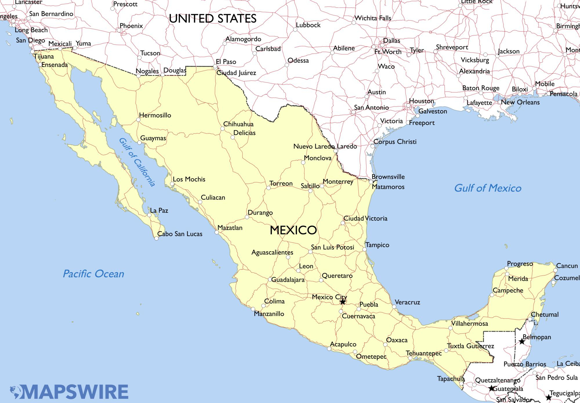 Free Maps Of Mexico Mapswire