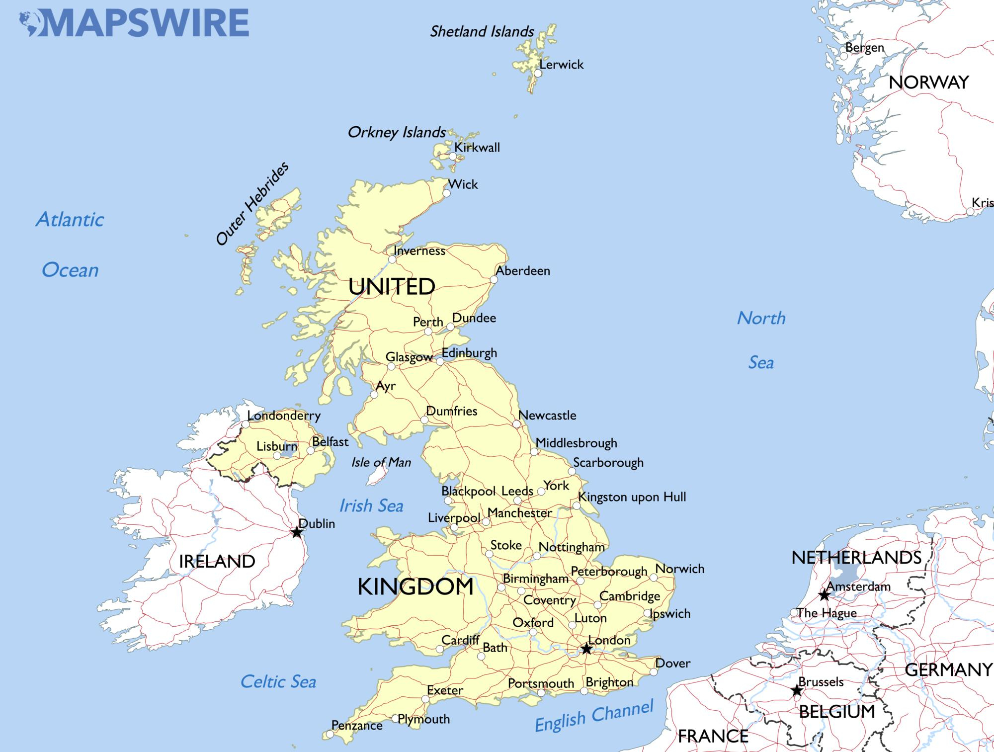 Free Maps Of The United Kingdom Mapswire