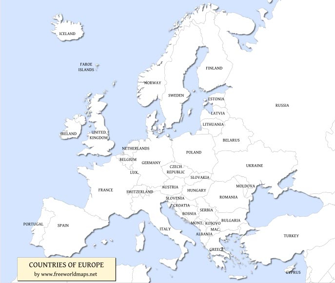 Free PDF Maps Of Europe