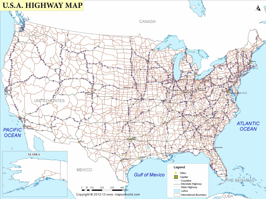 Free Printable Road Map Of The United States Printable 