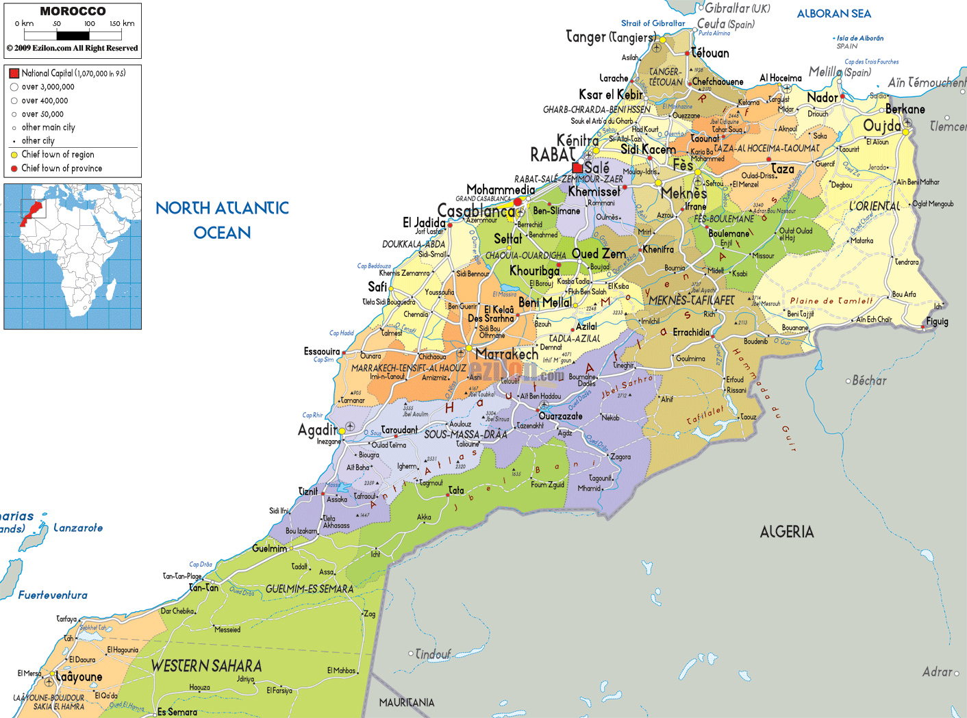 Full Political Map Of Morocco Morocco Full Political Map Full Political Map Of Morocco Morocco Full Political Map